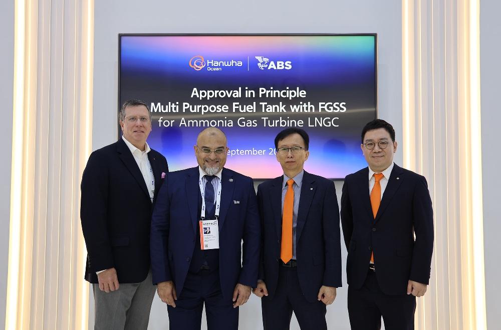 ABS Approves Hanwha Ocean’s Dual-Fuel LNG-Ammonia System