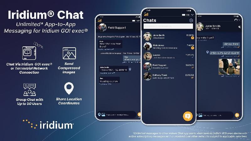 Iridium Introduces Chat App with Unlimited Messaging for GO! exec
